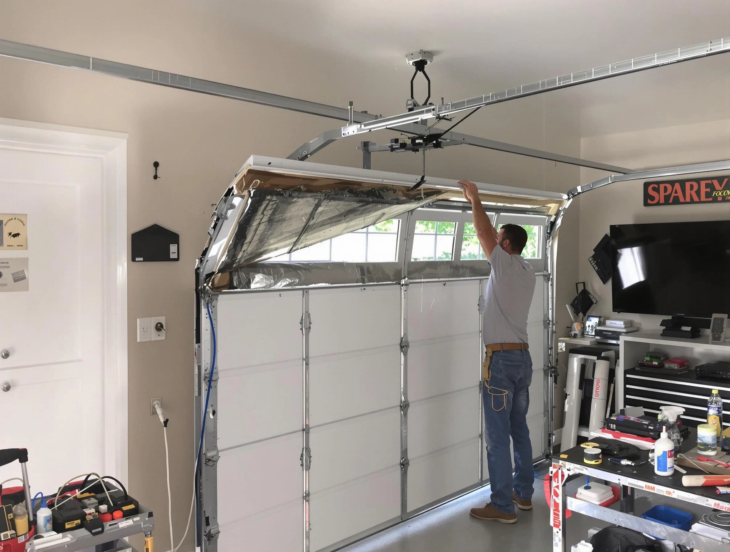 Garage door section replacement by Branchburg Garage Door Repair in Branchburg