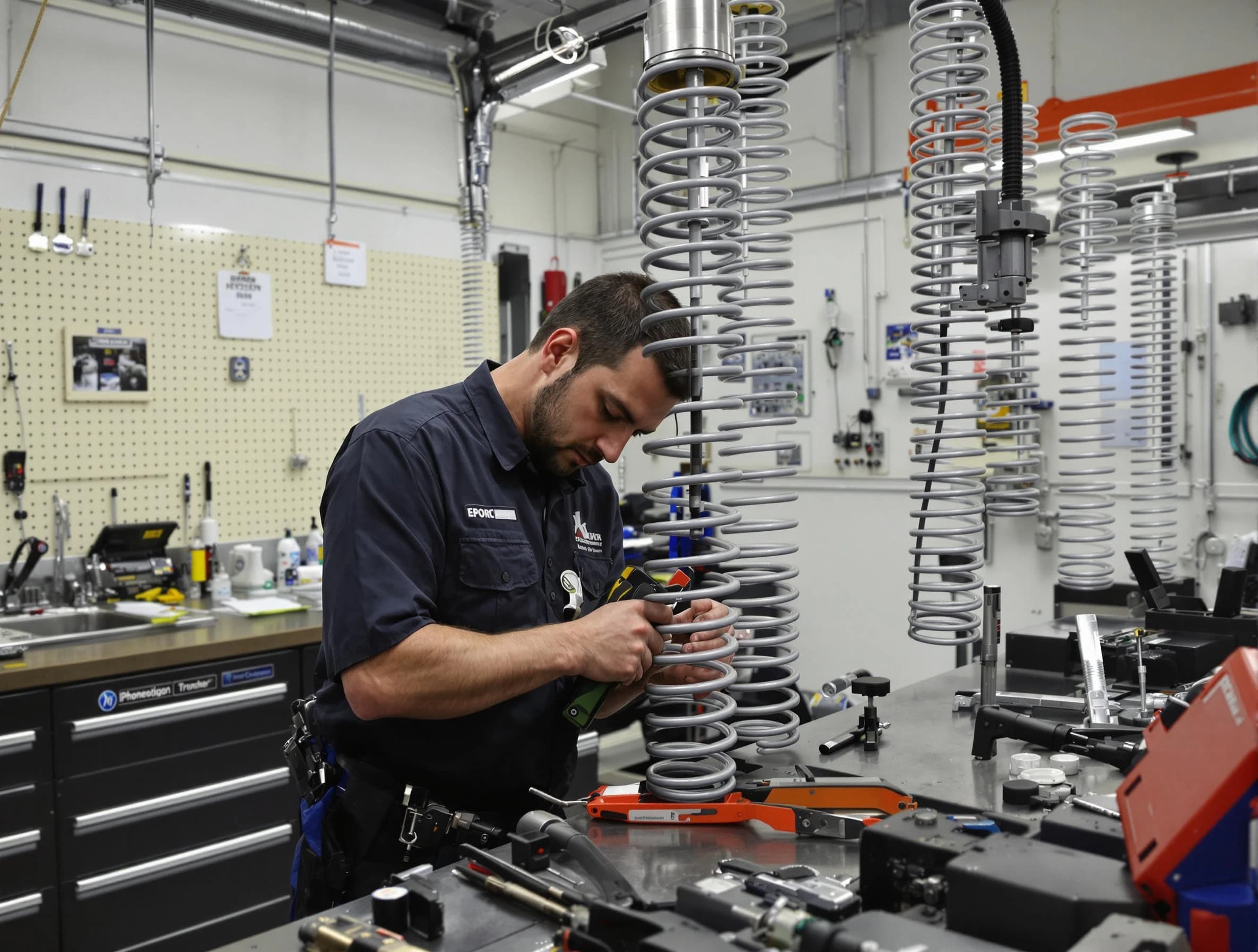 Branchburg Garage Door Repair technician performing spring repair in Branchburg