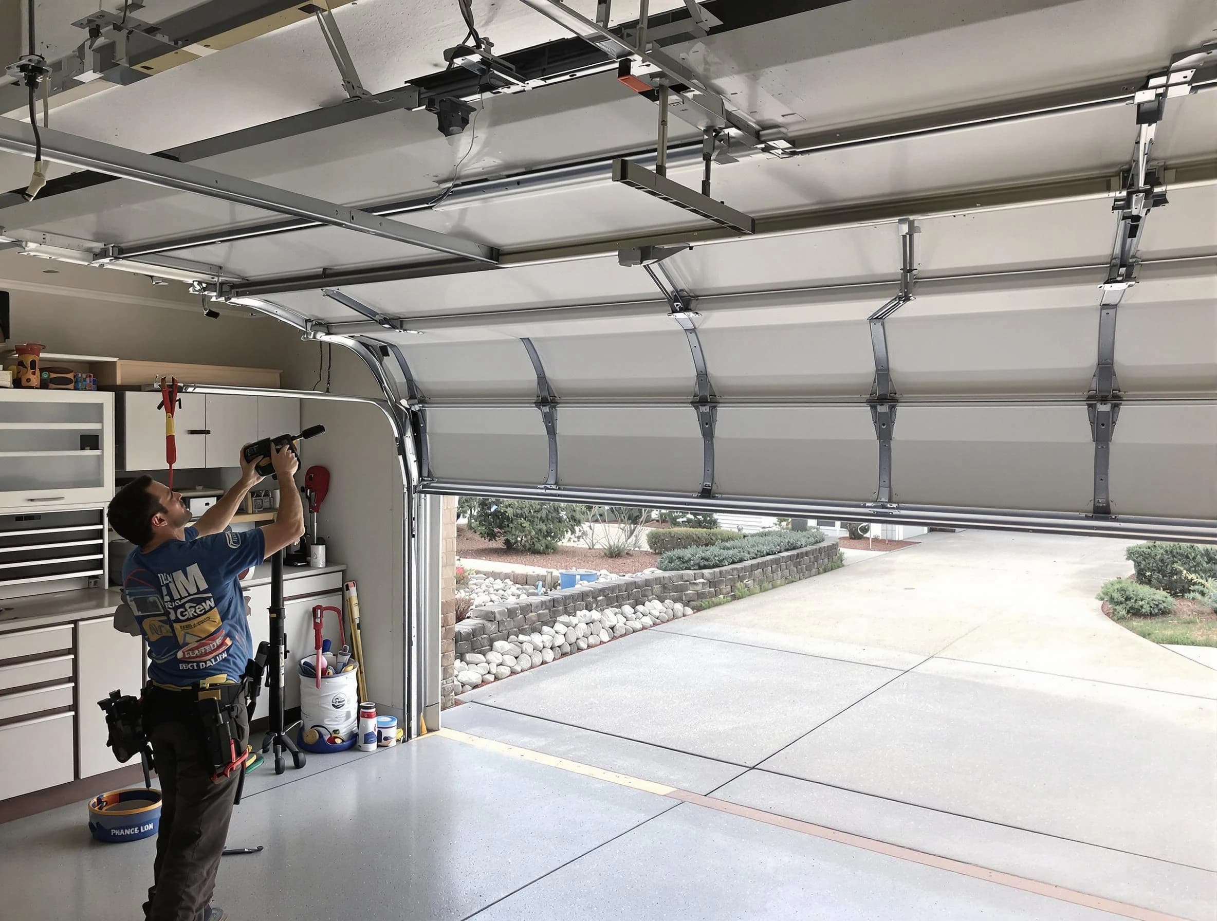 Garage door track repair service by Branchburg Garage Door Repair in Branchburg